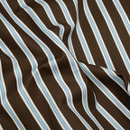 Bistro Stripe Printed Cotton Twill - Russet/Waterfall