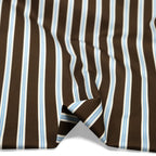 Bistro Stripe Printed Cotton Twill - Russet/Waterfall