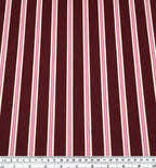 Bistro Stripe Printed Cotton Twill - Merlot/Gumdrop