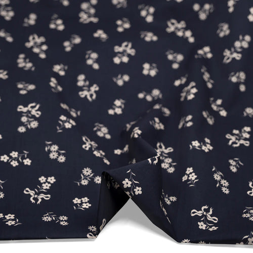 Darling Cotton Lawn - Navy/Ecru