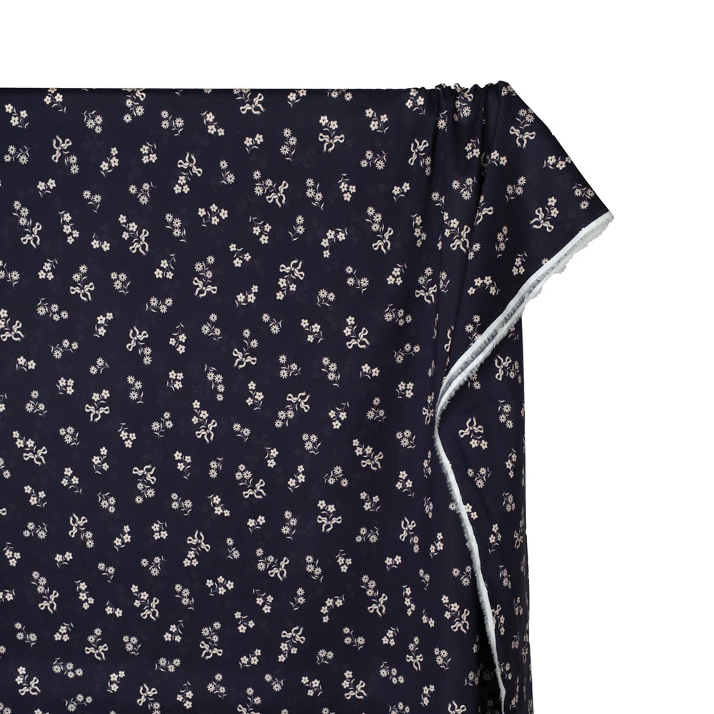 Darling Cotton Lawn - Navy/Ecru