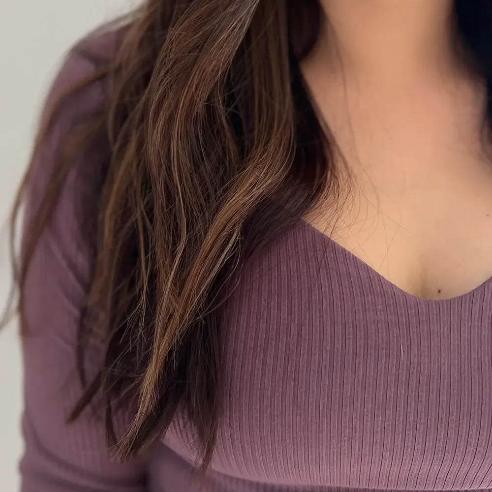 Medium Weight Bamboo Rib Knit - Raisin