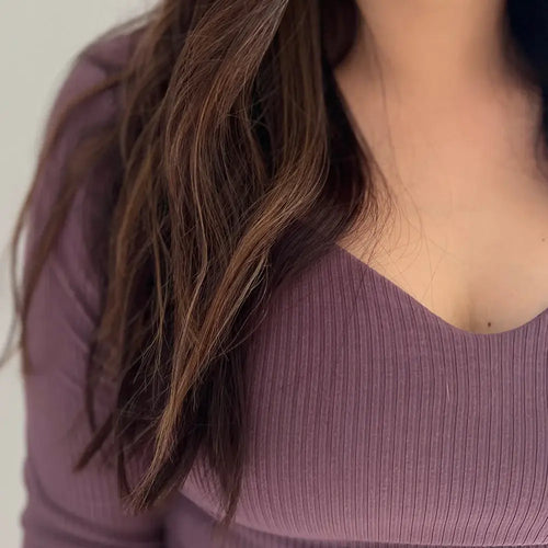 Medium Weight Bamboo Rib Knit - Raisin