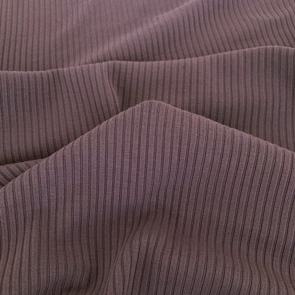 Medium Weight Bamboo Rib Knit - Raisin