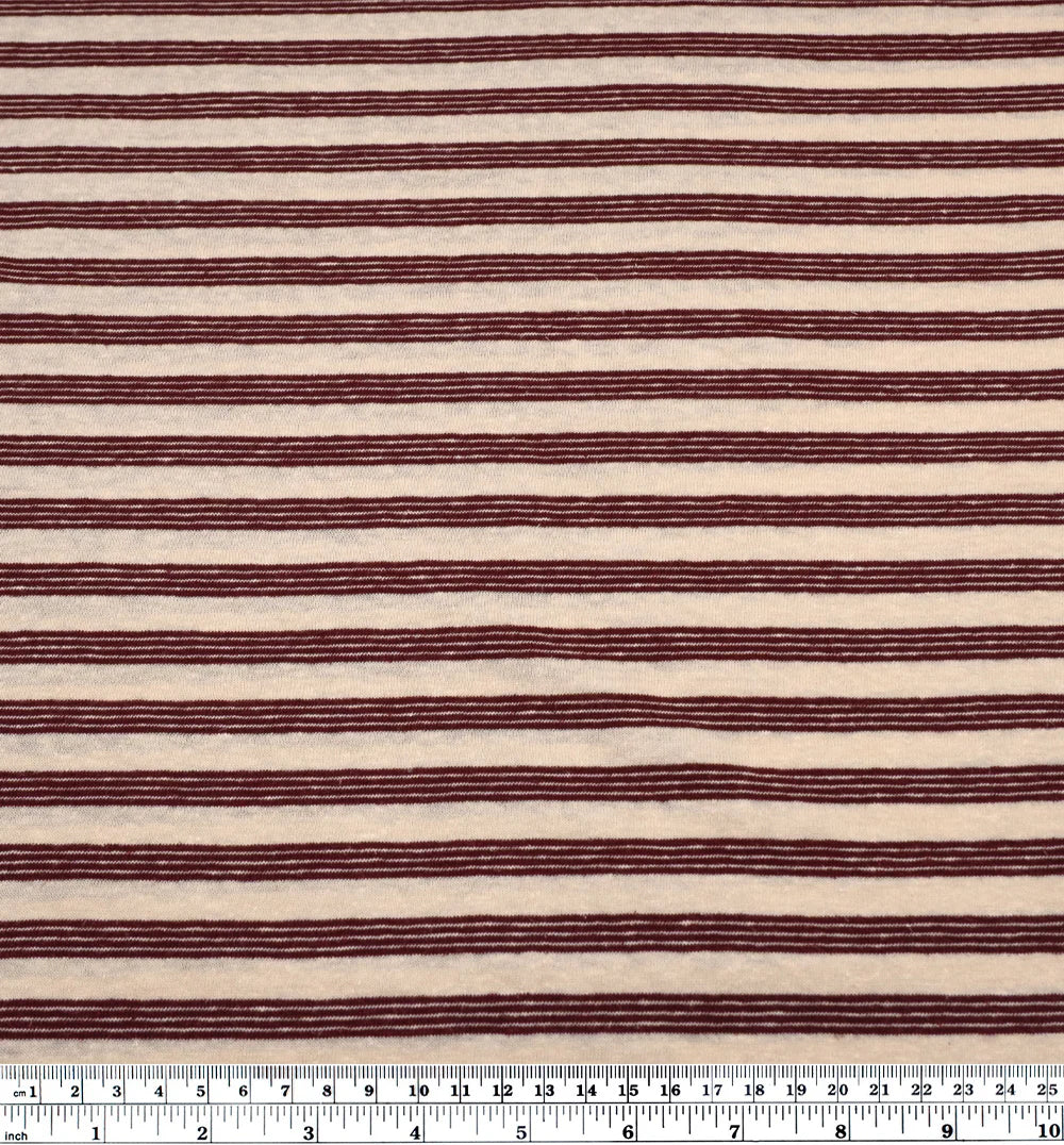 Peppermint Stripe Hemp Blend Jersey - Shell/Cranberry