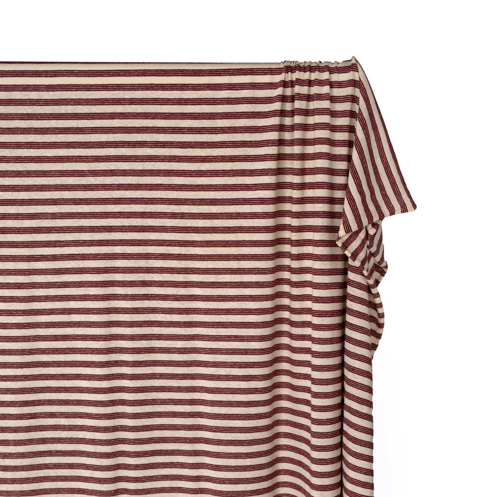 Peppermint Stripe Hemp Blend Jersey - Shell/Cranberry