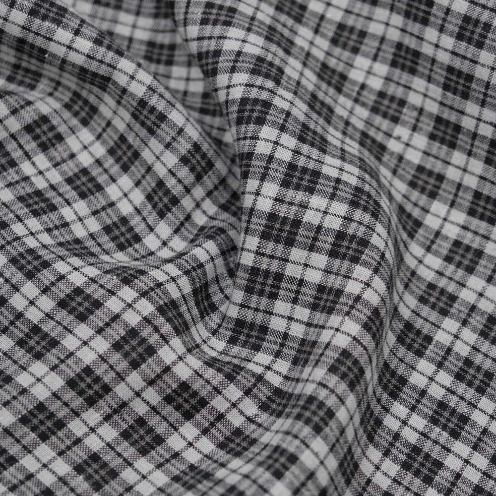 Plaid Hemp Lyocell Blend - Black/Cloud