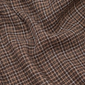 Plaid Hemp Lyocell Blend Seersucker - Umber/Crimini