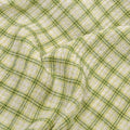 Plaid Hemp Lyocell Blend Seersucker - Sour Apple/White