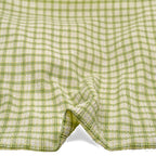 Plaid Hemp Lyocell Blend Seersucker - Sour Apple/White