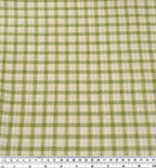 Plaid Hemp Lyocell Blend Seersucker - Sour Apple/White