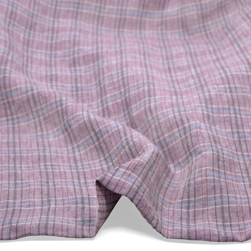 Sherbert Plaid Stonewashed Linen - Thistle