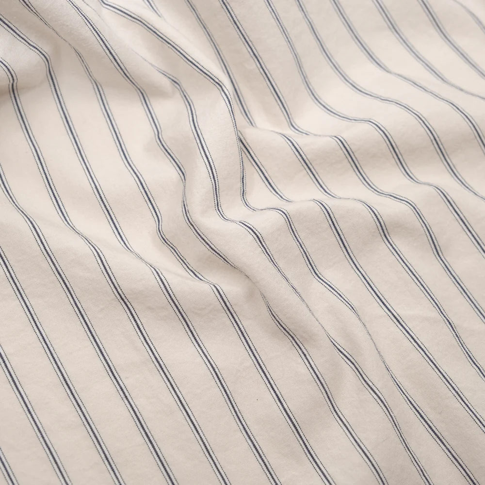 Stripe Washed Cotton Shirting - Parchment/Ink