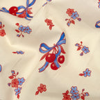 Sweet Treat Cotton Lawn - Ivory/Cherry/Sky Blue