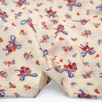 Sweet Treat Cotton Lawn - Ivory/Cherry/Sky Blue