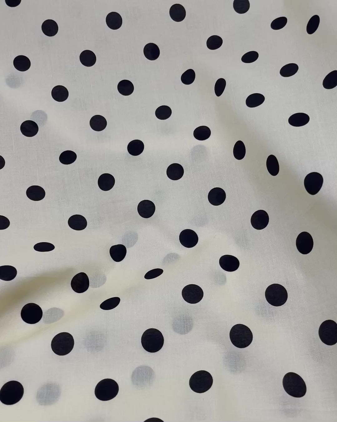 Big Dots Printed Cotton Lawn - Butter/Black