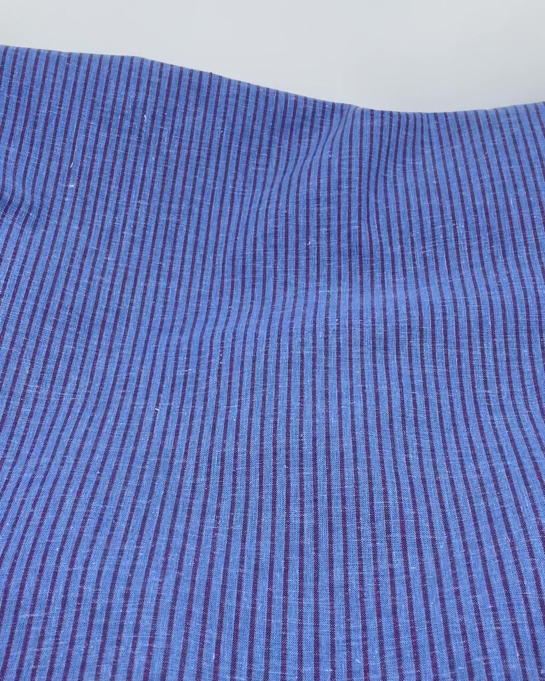Striped Stretch Hemp Lyocell Blend - Cornflower/Berry